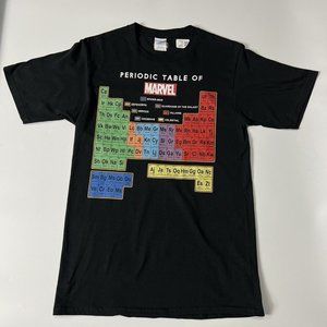 Port & Company Men’s Periodic Table Of Marvel Black T-shirt Size Small